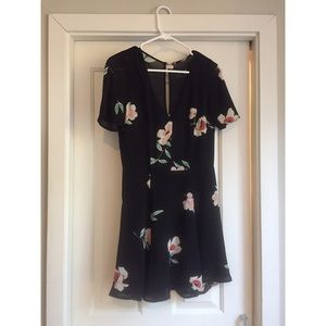 Reformation Mini black floral dress